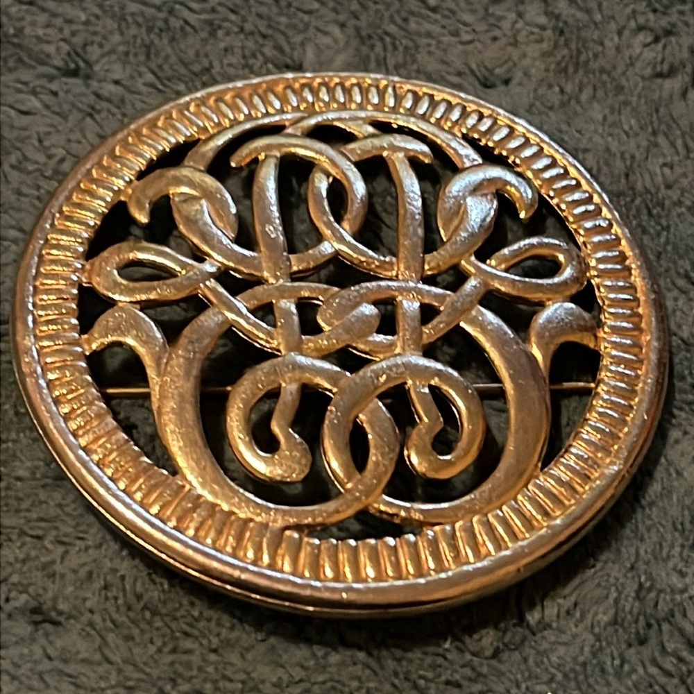 Gold Circular Brooch